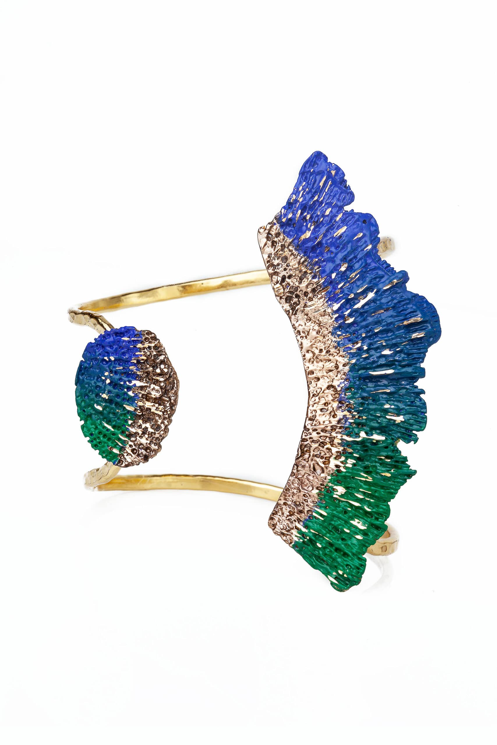 Χειροποίητα κοσμήματα | Βραχιόλι γοργονοουρά από επιχρυσωμένο ορείχαλκο με χρωματιστή πατίνα main