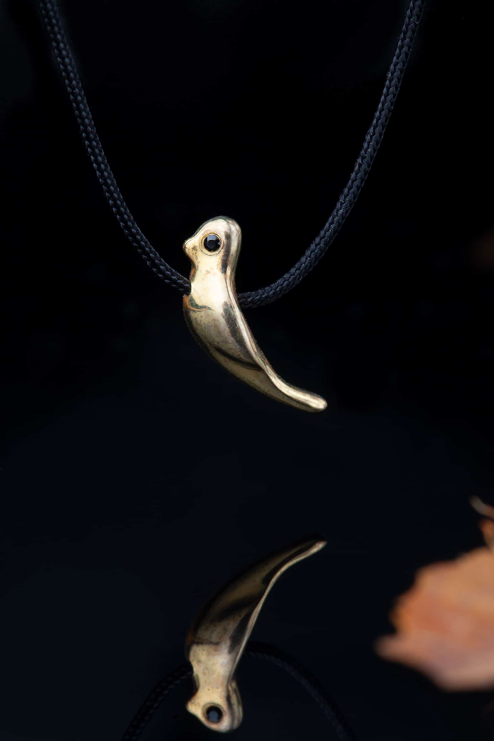Ασημένιο επιχρυσωμένο κολιέ πουλί με ζιργκόν gallery 1
