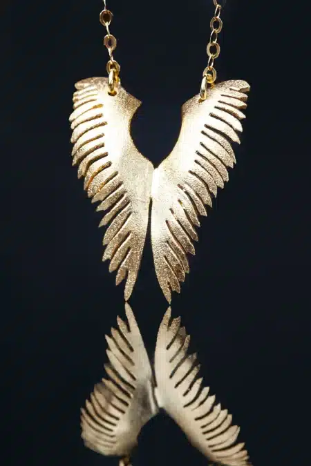 Ασημένιο κολιέ φτερά αγγέλου με επιχρύσωση gallery 1
