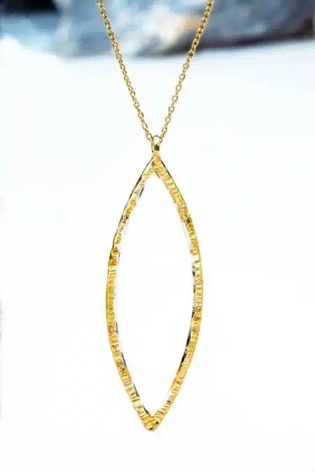 Gold plated silver pendant 925 with diamond dust main