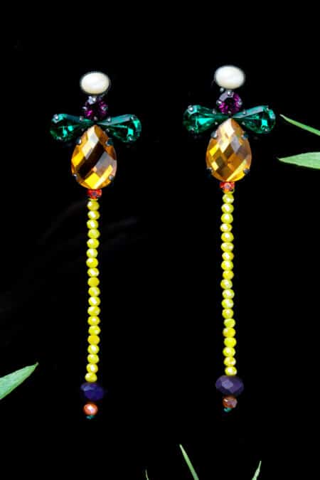 Χειροποίητα κοσμήματα | Σκουλαρίκια από ορείχαλκο με κρύσταλλα Swarovski, μαργαριτάρια και γυάλινα στοιχεία gallery 1