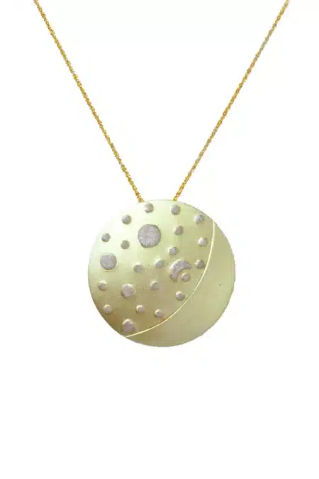 Gold plated silver necklace and diamond dust main