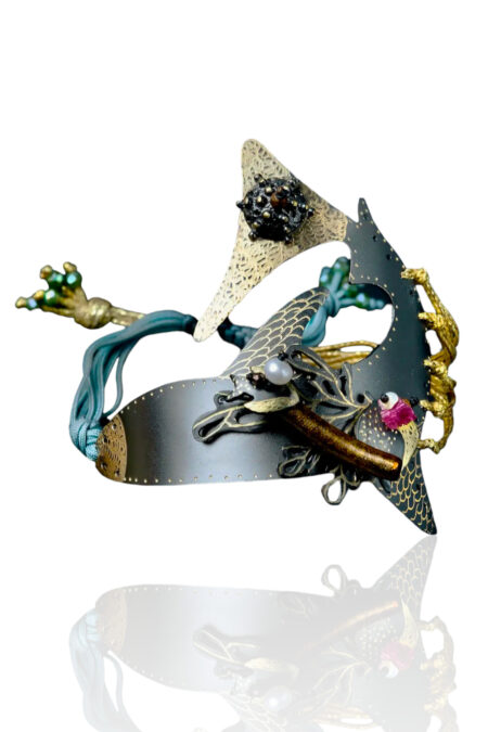 Χειροποίητα κοσμήματα | Βραχιόλι καρχαρίας από ορείχαλκο με μαύρο πλατίνωμα και χάραξη main