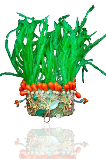 Χειροποίητα κοσμήματα | Βραχιόλι λουλούδια από επιχρυσωμένο ορείχαλκο με ύφασμα main
