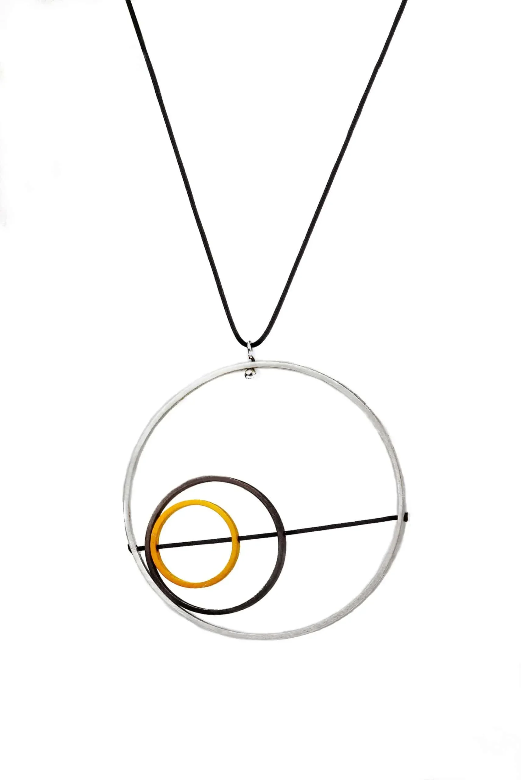 Χειροποίητα κοσμήματα | Μίνιμαλ γεωμετρικό κολιέ από ορείχαλκο με χρώματα επιμεταλλώσεων gallery 1