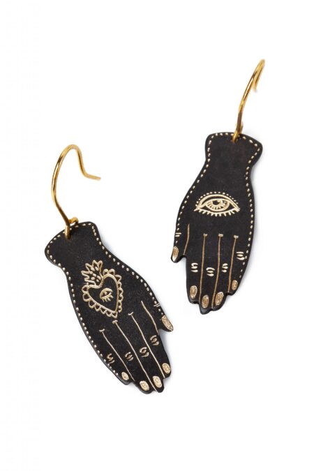 Χειροποίητα κοσμήματα | Χέρια χαραγμένα σκουλαρίκια από ορείχαλκο και ασήμι gallery 3