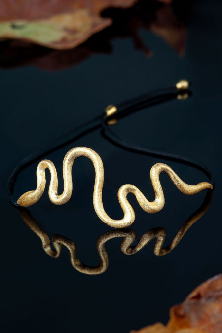 Snake gold plated silver bracelet main