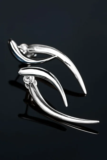 Unique minimal silver earrings gallery 4