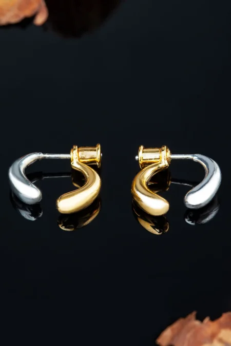 Drops gold and rhodium plated silver earrings main