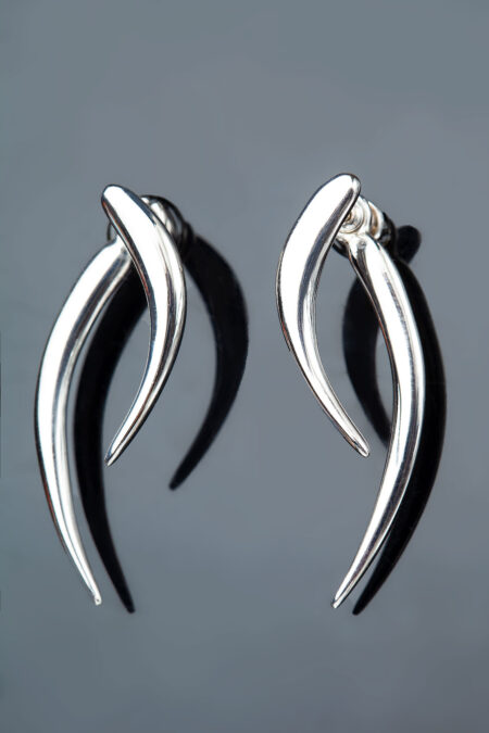 Unique minimal silver earrings gallery 1
