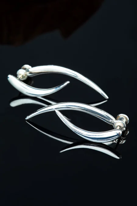 Unique minimal silver earrings gallery 2