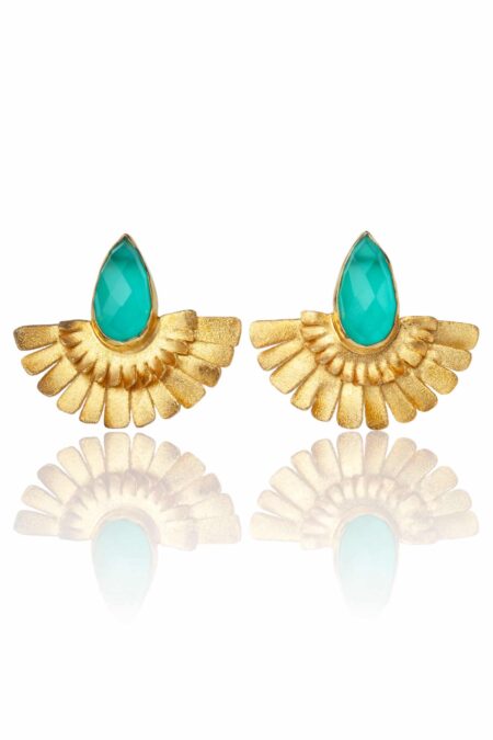 Chalcedony gold plated silver earrings main
