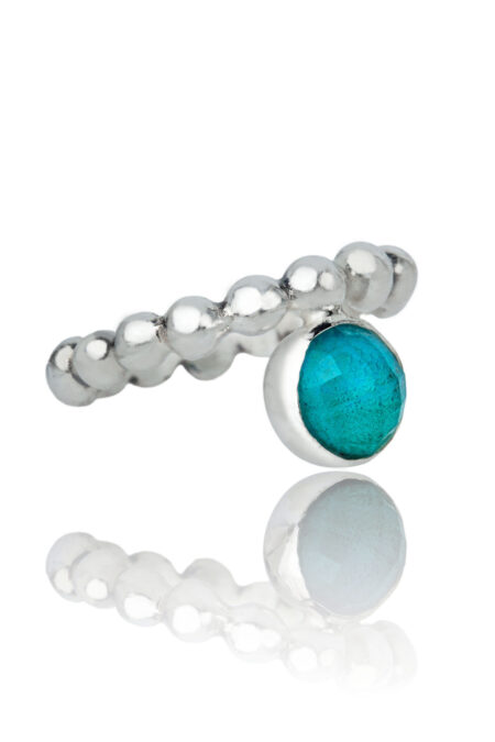 Chrysocolla silver bubble ring gallery 3