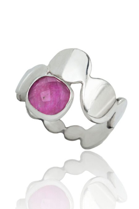 Ruby handmade bubble silver ring gallery 2