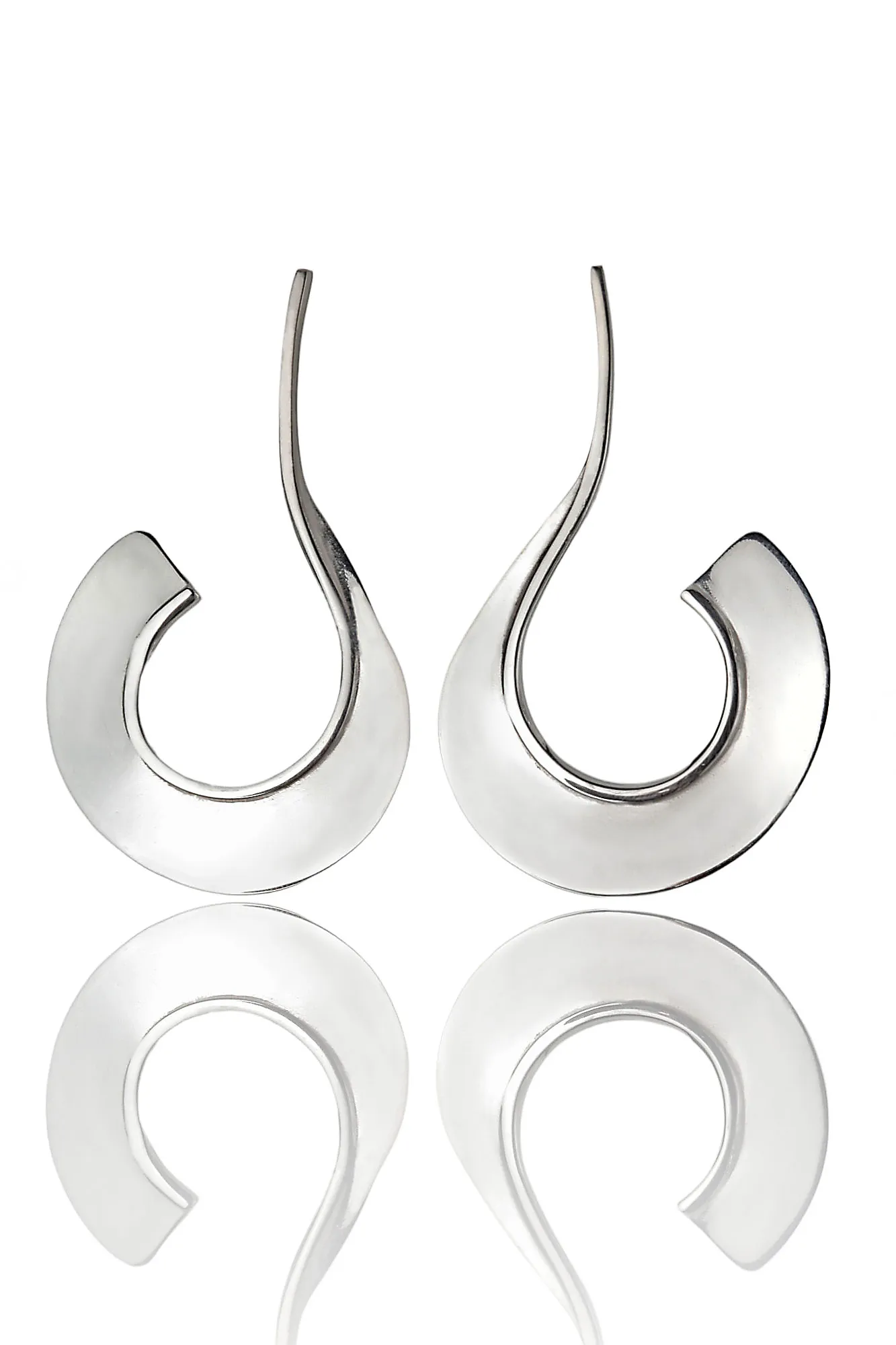 Χειροποίητα κοσμήματα | Ασημένια καρφωτά σκουλαρίκια με επιπλατίνωση main