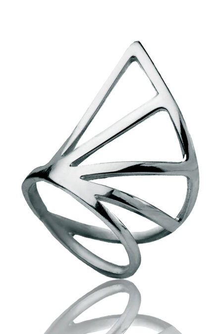Τριγωνικό ασημένιο δαχτυλίδι main