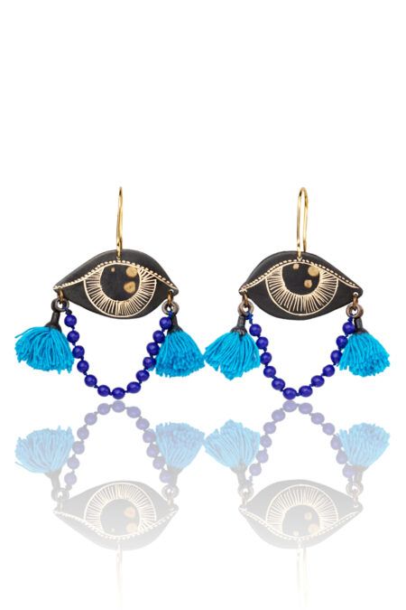 Eyes handmade earrings with lapis lazouli main