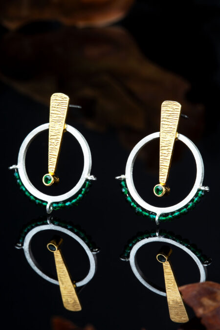 Handmade Jewellery | Geometric textured handmade silver earrings gallery 4