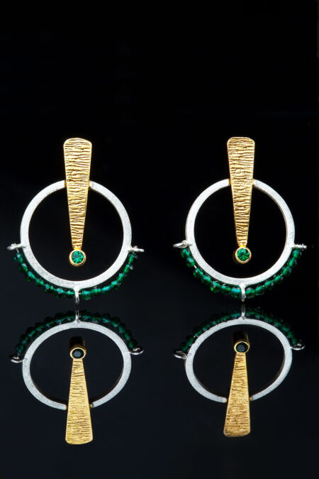 Handmade Jewellery | Geometric textured handmade silver earrings gallery 1