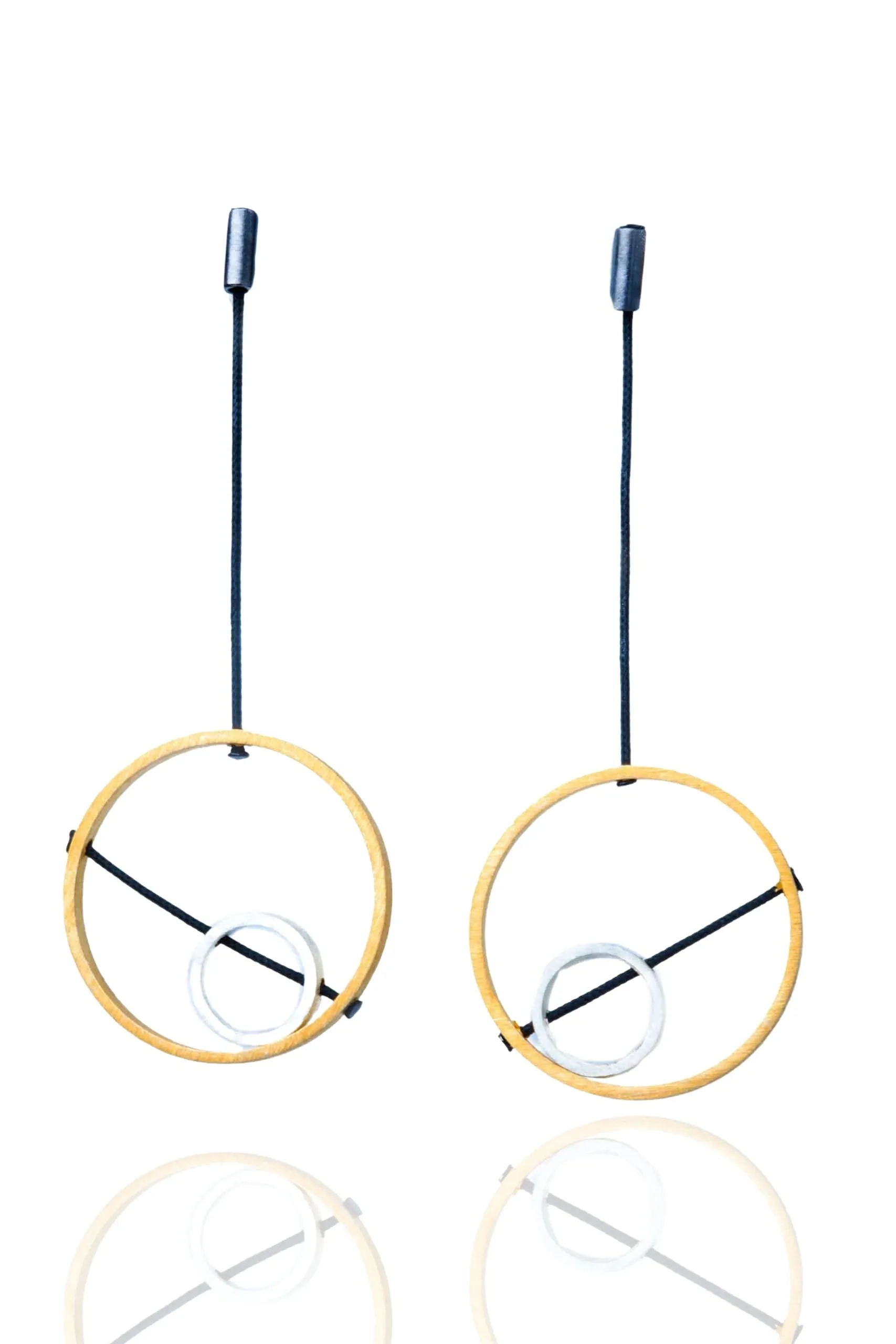 Χειροποίητα κοσμήματα | Μίνιμαλ γεωμετρικά σκουλαρίκια από ορείχαλκο με χρώματα επιμεταλλώσεων main