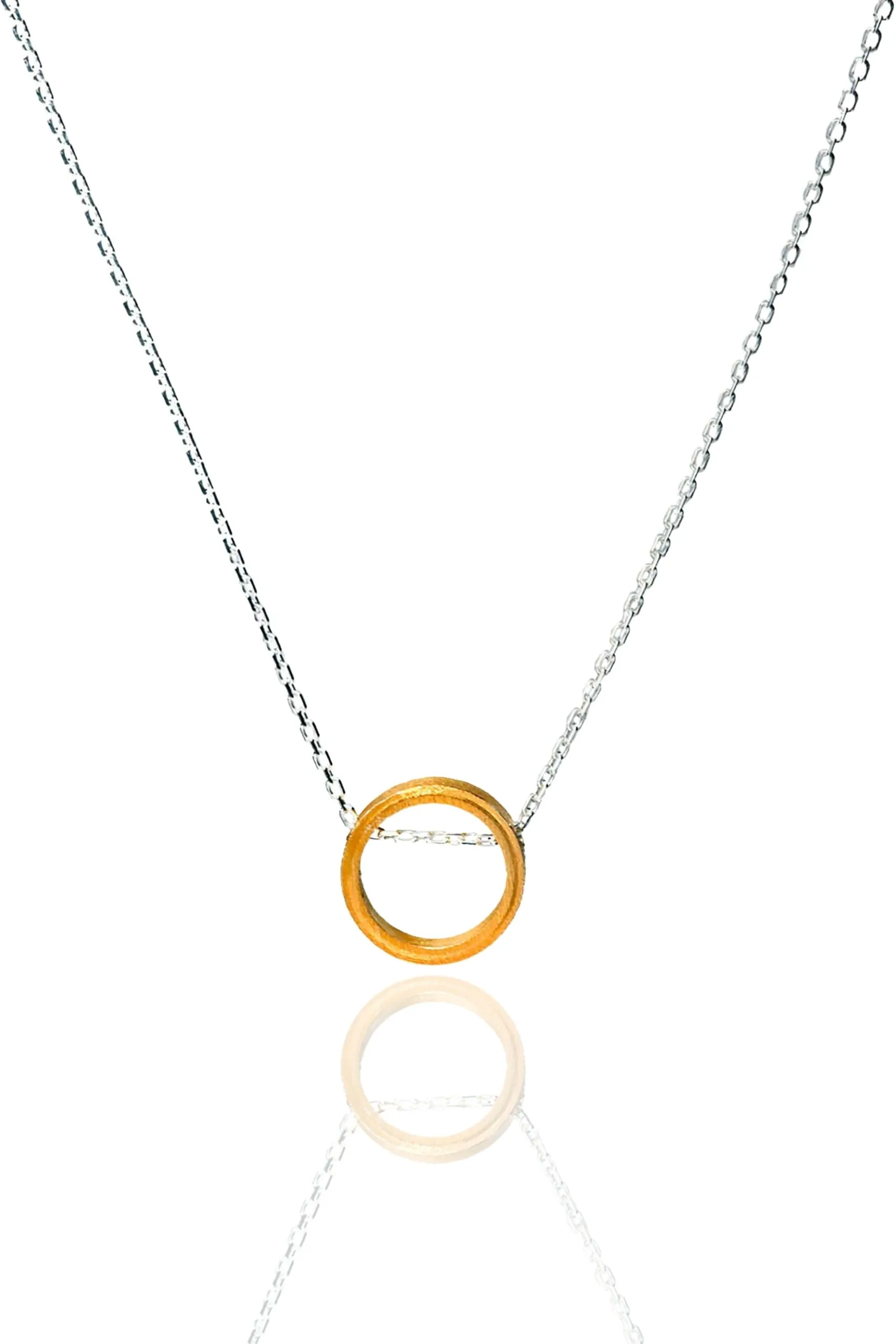 Χειροποίητα κοσμήματα | Κύκλος κολιέ από ασήμι και ορείχαλκο με χρώματα επιμεταλλώσεων main