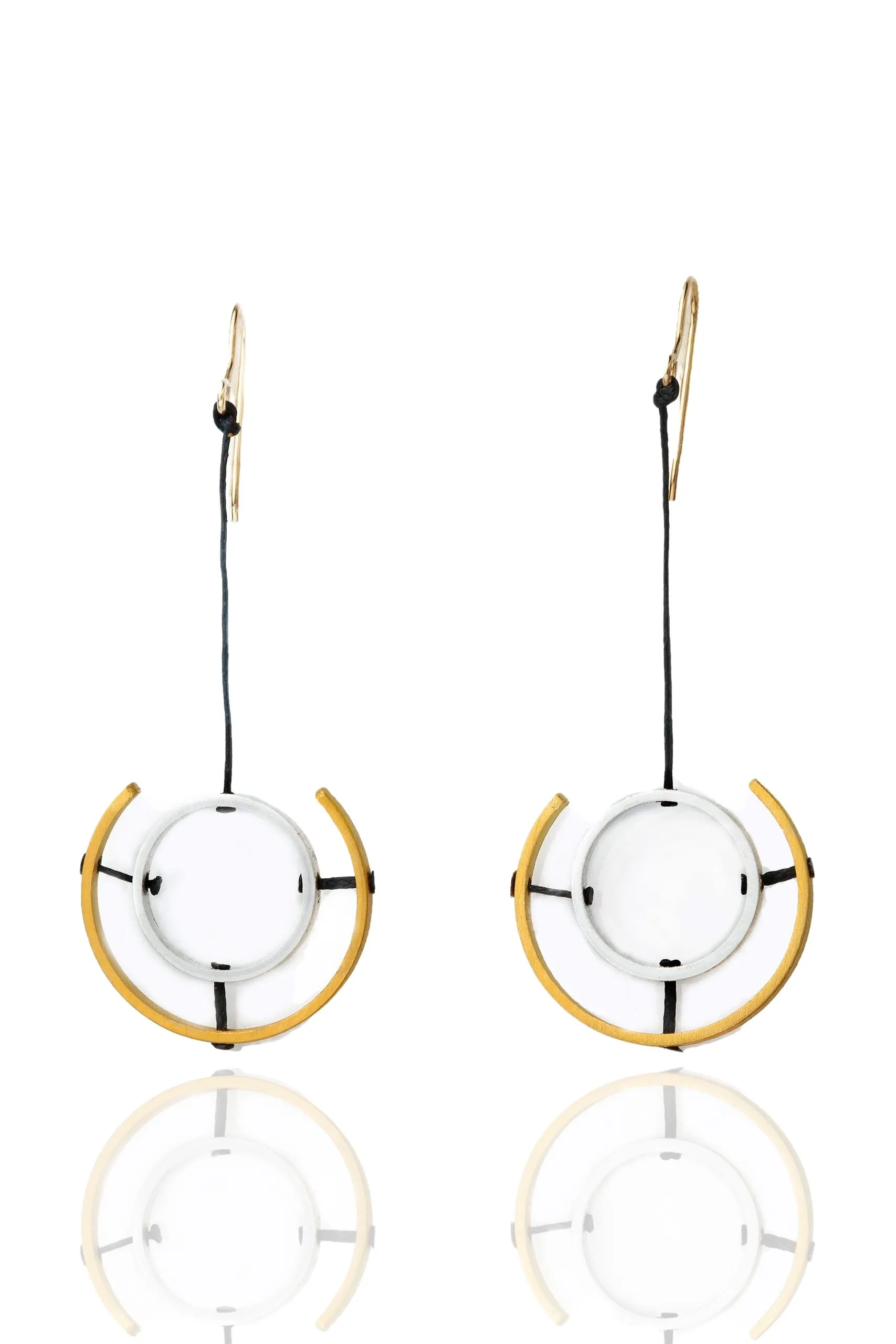 Χειροποίητα κοσμήματα | Μίνιμαλ γεωμετρικά σκουλαρίκια από ορείχαλκο με χρώματα επιμεταλλώσεων main