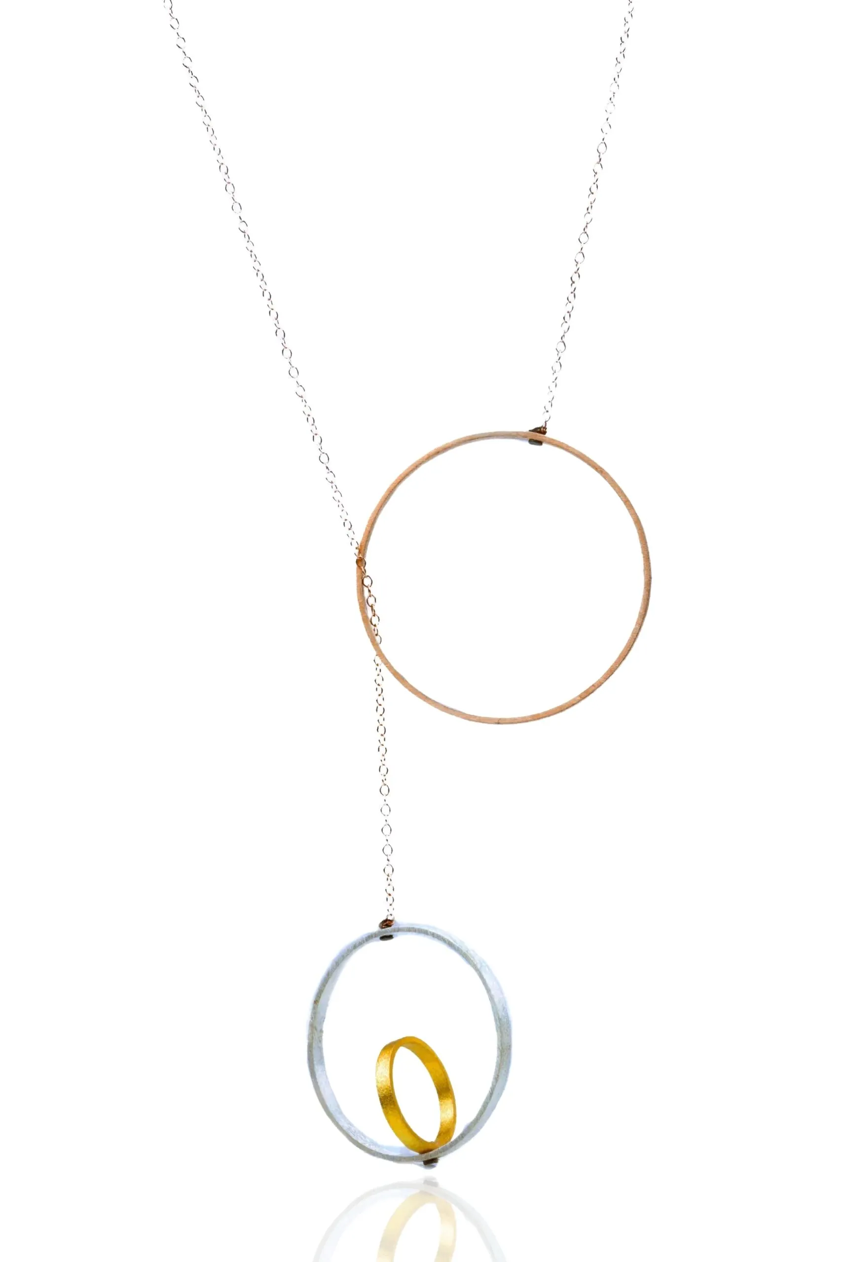 Χειροποίητα κοσμήματα | Μίνιμαλ γεωμετρικό κολιέ από ορείχαλκο με χρώματα επιμεταλλώσεων main