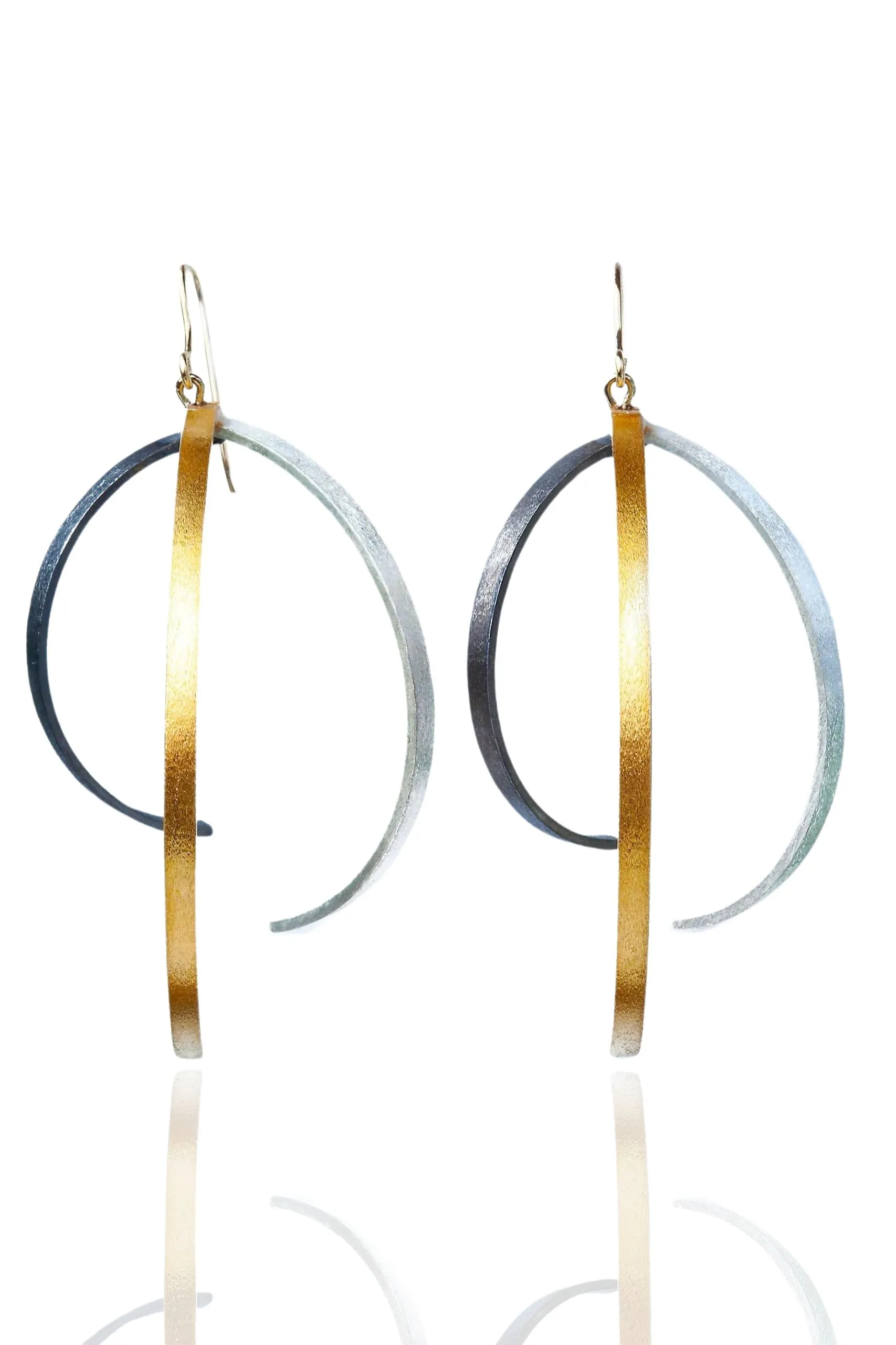 Χειροποίητα κοσμήματα | Μίνιμαλ γεωμετρικά σκουλαρίκια από ορείχαλκο με χρώματα επιμεταλλώσεων main