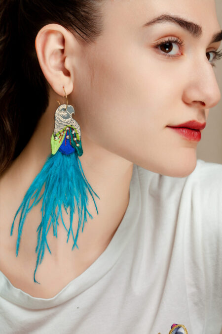 Handmade Jewellery | Parrot handmade colourful earrings gallery 1