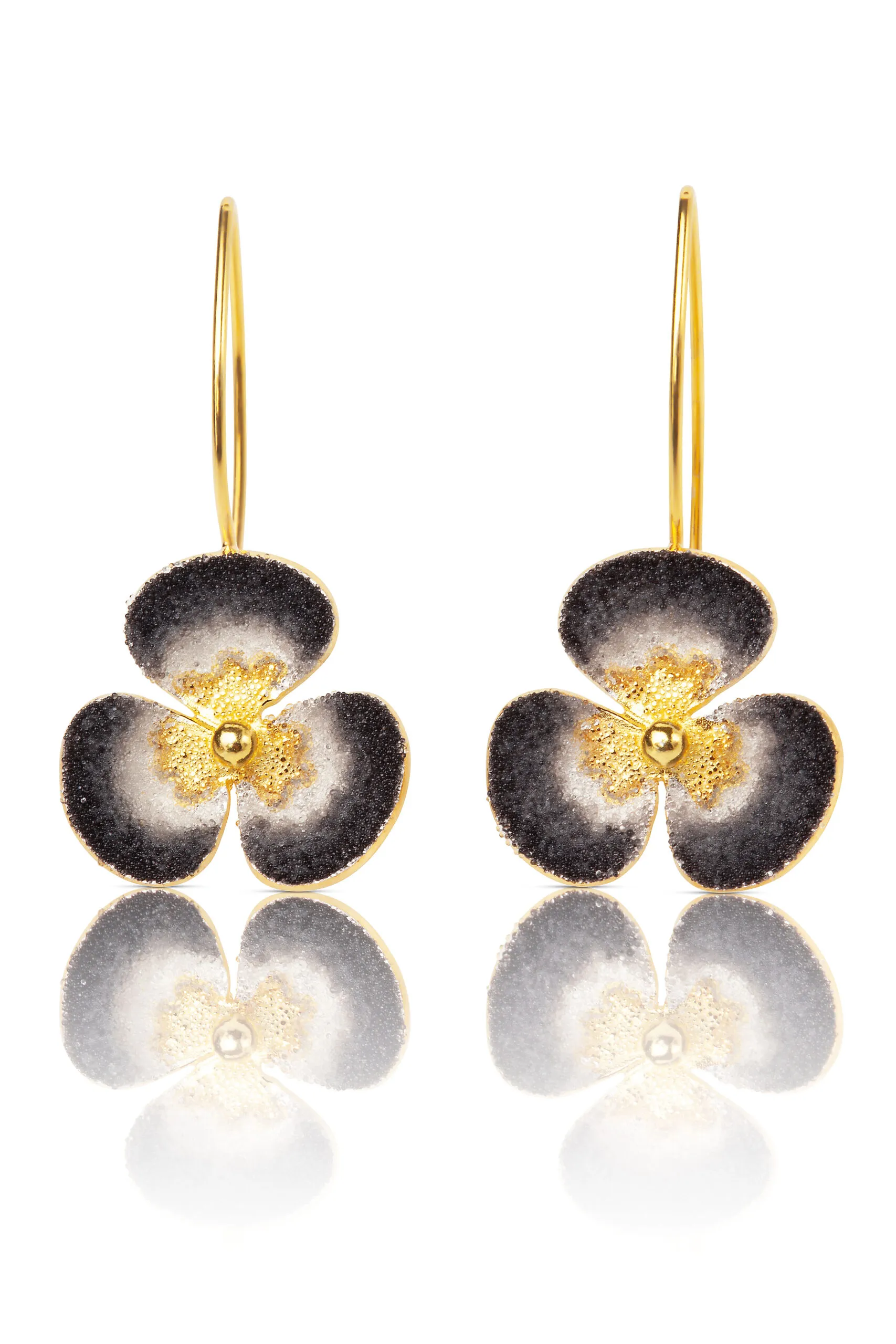 Handmade Jewellery | Flower handmade gold plated silver earrings main