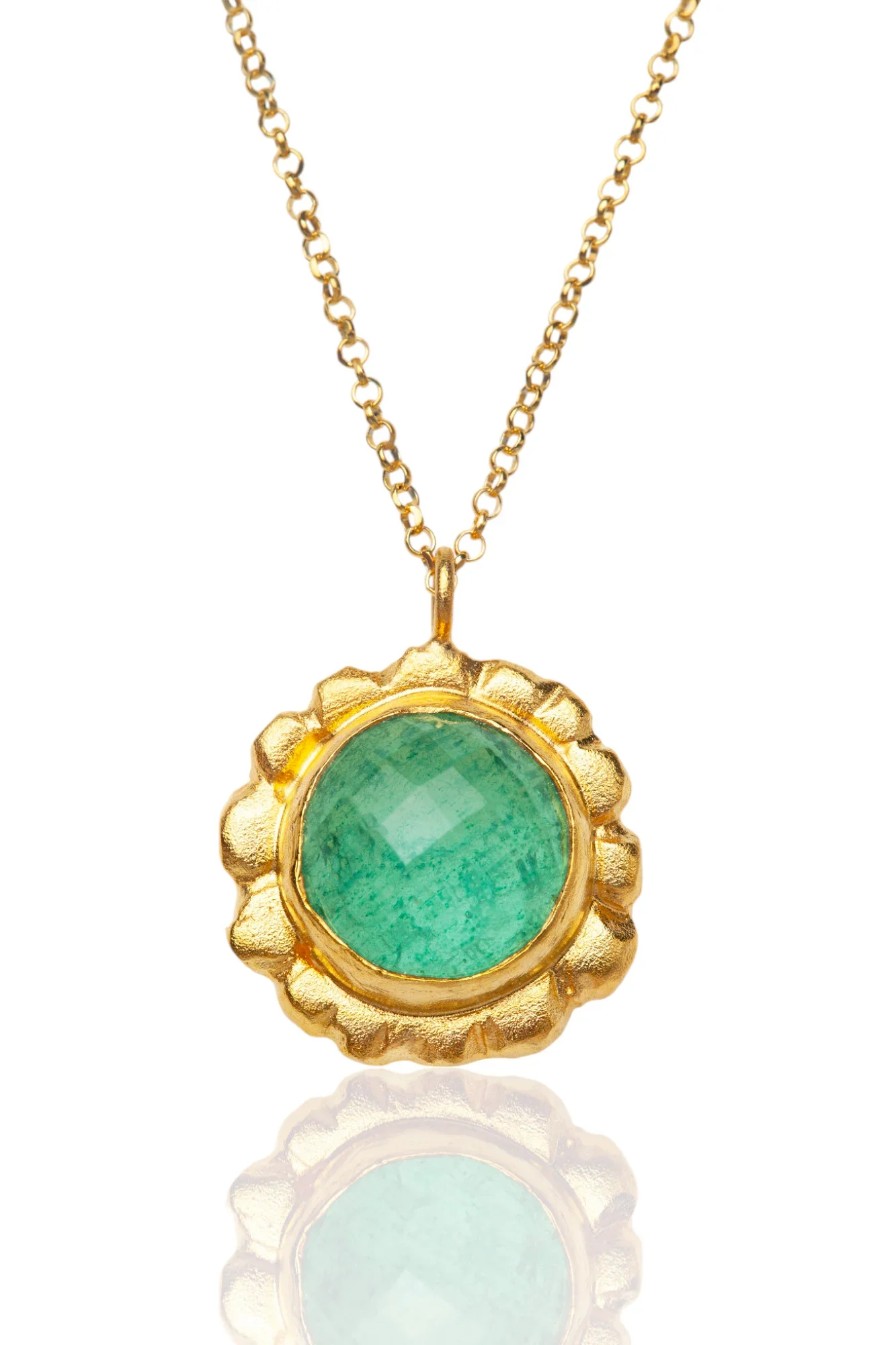 Χειροποίητα κοσμήματα | Χειροποίητο κολιέ Λουλούδι με Αβεντουρίνη main