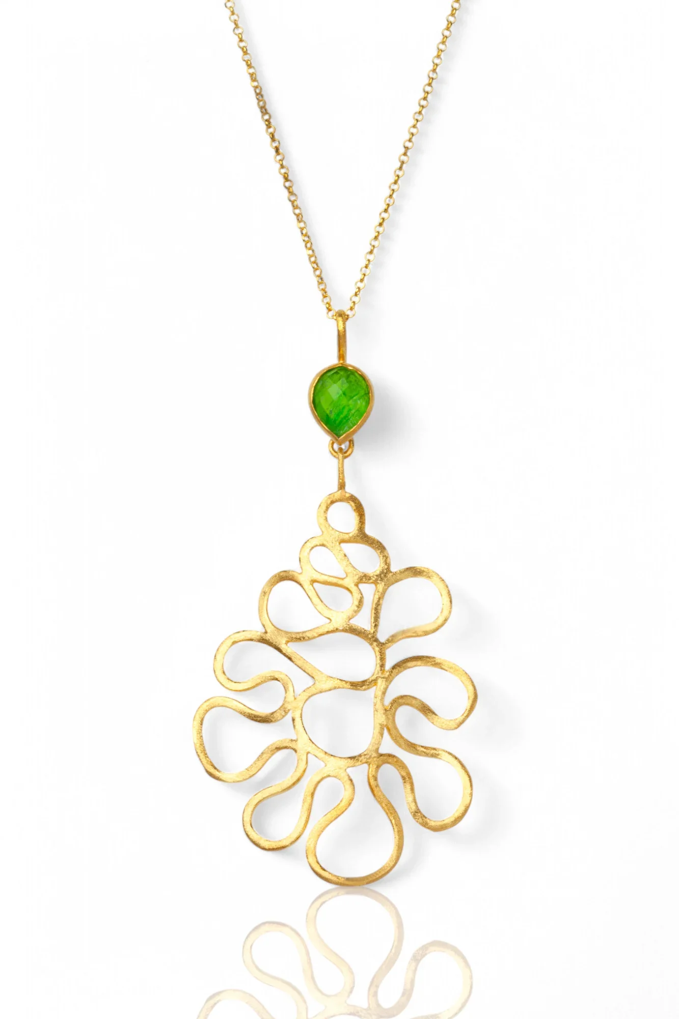 Χειροποίητα κοσμήματα | Κύματα Χειροποίητο Ασημένιο Κολιέ με Περίδοτο main