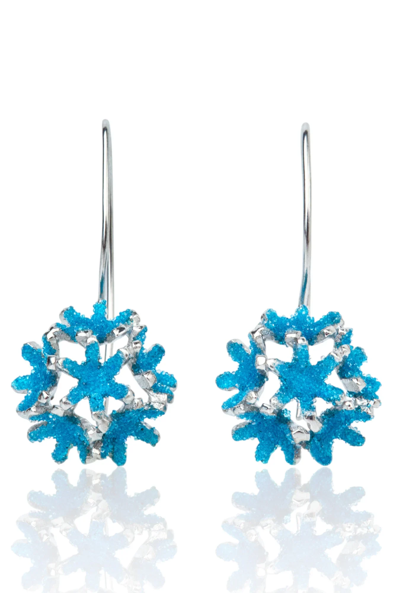 Χειροποίητα κοσμήματα | Πικραλίδες μπλε χειροποίητα ασημένια σκουλαρίκια main