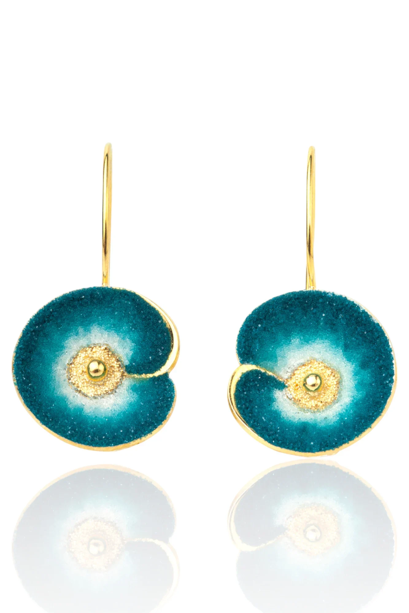 Χειροποίητα κοσμήματα | Τουρκουάζ λουλούδια χειροποίητα ασημένια σκουλαρίκια main